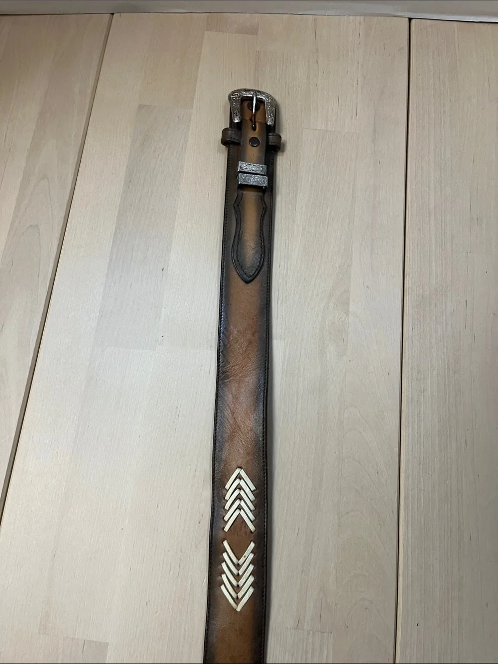 Nocona Brown Leather Western Belt w/ Silver Tone Hardware Men’s Size 40